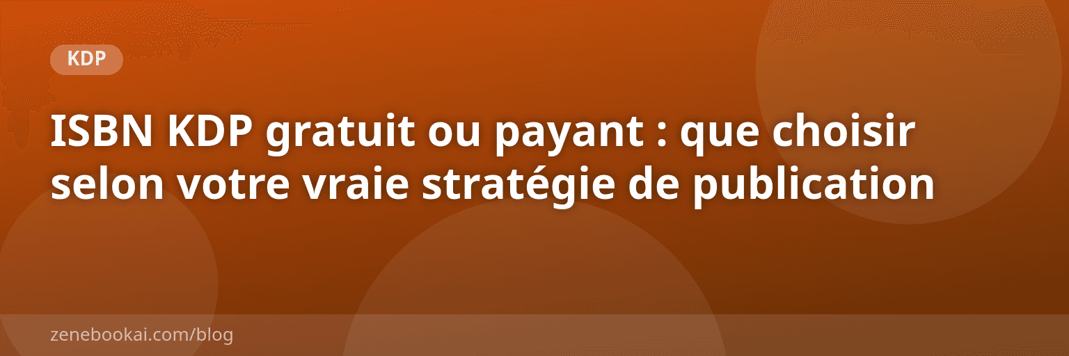 ISBN KDP gratuit ou payant : que choisir selon votre vraie stratégie de publication