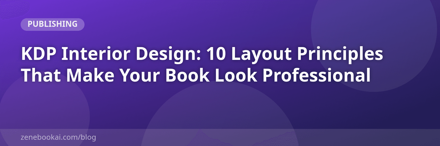KDP Interior Design: 10 Layout Principles That Make Your Book Look Professional