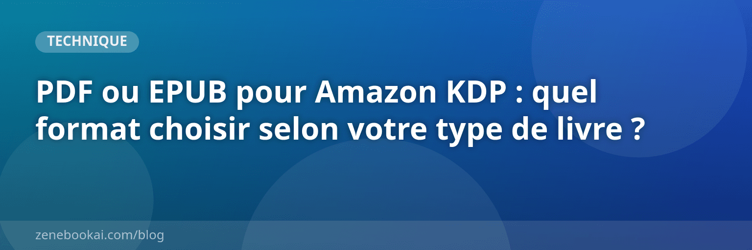 PDF ou EPUB pour Amazon KDP : quel format choisir selon votre type de livre ?
